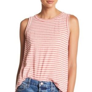 CURRENT/ELLIOTT Raspberry Red Anchor Stripe Muscle Tee Tank XS 0 NWOT